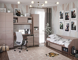 Симба (Ясень шимо темный/Капучино глянец)