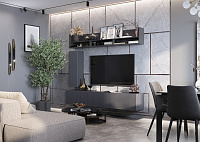 Гостиная Квинта 2000 (Темно-серый/Силк титан/Графит)