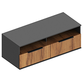 Тумба под ТВ Моника 1200 (Темно-серый/Дуб золотистый)