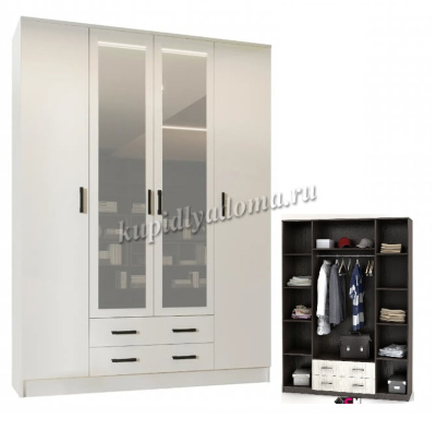 Шкаф распашной Нарцисс-3 (Белый) 