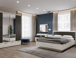 Соната (Дуб крафт белый/Антрацит)