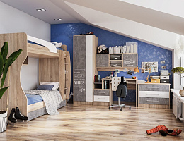 Колибри Лофт (Дуб крафт серый)